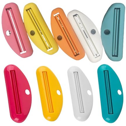 SUIOPPYUW Tube Squeezer Rolling Dispenser Tube Paint Ointment Plastic Bathroom Squeezer Squeezer with Lotion Plastic Ointment, 9pcs（Random Color）