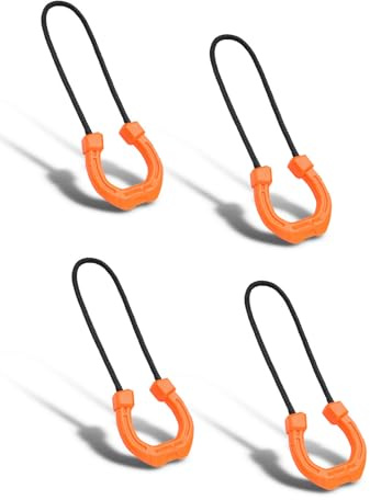 TACTICAL_GEEK G14 Lot de 4 tirettes de fermeture éclair de rechange pour sac à dos, veste, sac à main, sweat-shirt (orange)