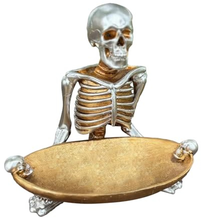 qixeuoa Bol À Bonbons Halloween - Bol À Bonbons Crâne,Plat Vintage Résine Pour Fruits Snacks Bijoux | Effrayant Pour Service Table De Chevet Bureau Anniversaire Comptoir