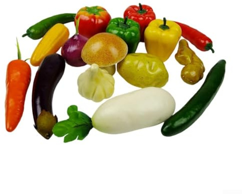 Verduras artificiales para decoración del hogar y fiestas, juego de 17 piezas con diseño realista, perfecto para exhibiciones de cocina y comedor