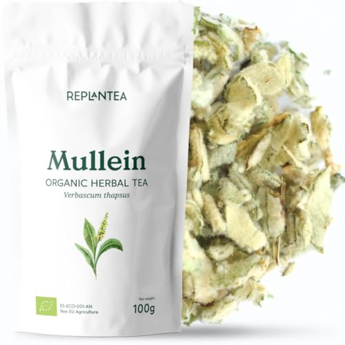 REPLANTEA Infusión de Gordolobo Ecológica 100g | Té Herbal para el Confort Respiratorio y el Cuidado de la Voz | Verbascum Thapsus Hojas a Granel