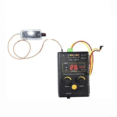 Zoegneer Tester per bobina di accensione IG80 e scaricatore FD20 per rilevamento di perdite di scintille automobilistiche 25kV 30kV strumento ad alta tensione per auto, moto, camion, nero