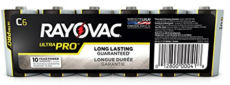 Rayovac Batteries AL-C Alkaline Batteries, Size C (Pack of 6)