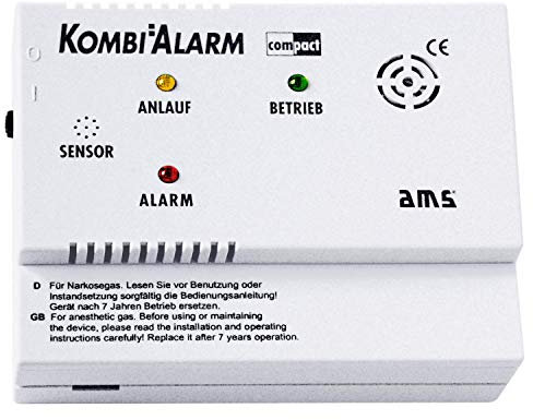 AMS Kombialarm COMPACT Alarmgerät Gas Narkosegas LKW-Fahrerkabinen Warner Sensor
