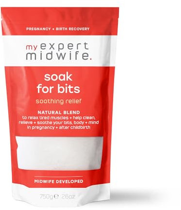 My Expert Midwife Soak for Bits, Epsom Salts and Essential Oils Postpartum Bath Soak to Clean and Soothe The Perineum, Calm Aching Muscles Post-Birth (Pack of 1)