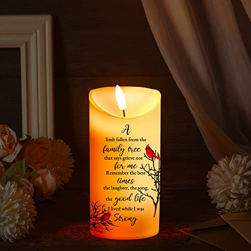 Gerrii Memorial LED Candles for Loss of Loved One Sympathy Gifts Bereavement Gifts Battery Candles for Prayers (Memorial Style)