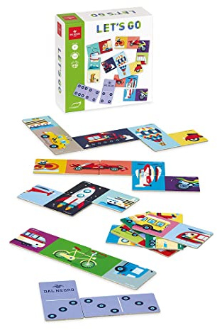 Dal Negro - Let's Go, gioco di domino ecofriendly, adatto per bambini 3+, da 1 a 4 giocatori