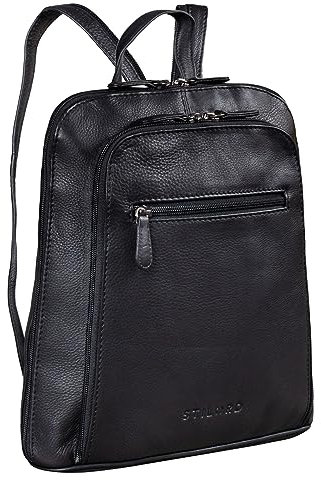 STILORD Damen-Rucksack aus Leder schwarz - Vintage Tagesrucksack - Frauen-Rucksack - Kleiner Echtleder-Rucksack - Handtasche 'May'