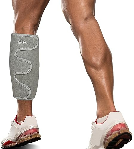 supregear Calf Support Brace, Adjustable Shin Compression Sleeve, Comfortable Calf Splint Wrap for Muscle Swelling Pain Relief Injury Recovery Hiking Training for Men and Women, Grey