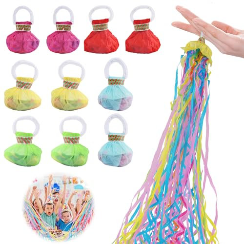 Lancia Stelle Filanti, Darryy 10 Pezzi Compleanno Filanti, Stelle Filanti Matrimonio, Stelle Filanti Capodanno, Stelle Filanti Carnevale, Stelle Filanti per Feste, Facile da Pulire (Colore)