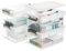 Citylife 4Pack Aufbewahrungsboxen mit Deckel, 16L aus Kunststoff mit abnehmbarem Tablett, Verstärkte Kisten Bastelaufbewahrungs box klein für die Organisation von Werkzeug, Handwerk, Buntstifte