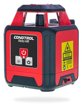 CONDTROL - Laser rotante rosso ROTO HR - Portata di livello con cella da 500 m - Raggio a piombo rosso - Bluetooth - Garanzia 2+1 anni - Fornito con accessori