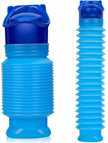 Amacoam Orinatoio Portatile 750 ML 2Pcs Orinatoio Retraibile Bambini e Adulti Bottiglia per urina Portatile, Contenitore Urine Emergency Toilet per Campeggio Viaggio Esterno e Auto