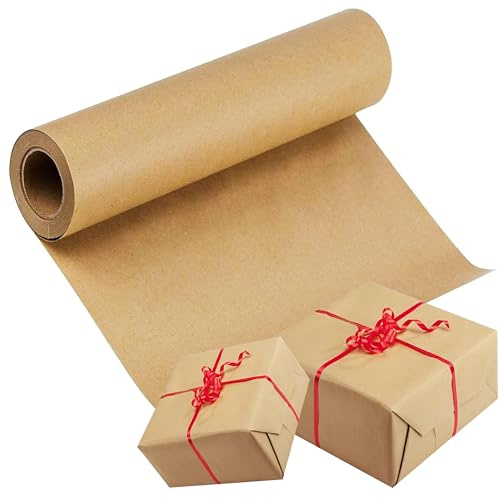 Brown Eco Kraft Paper Roll 600mm x 100m Multipurpose Wrapping Paper For Gift Wrapping, Parcel Packing, Arts & Craft