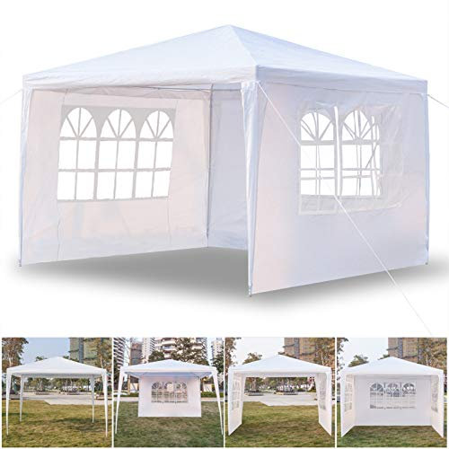 Tenda resistente per garage con pareti laterali rimovibili e finestre, gazebo per matrimoni di grado commerciale (3 x 3 x 2,5 m)