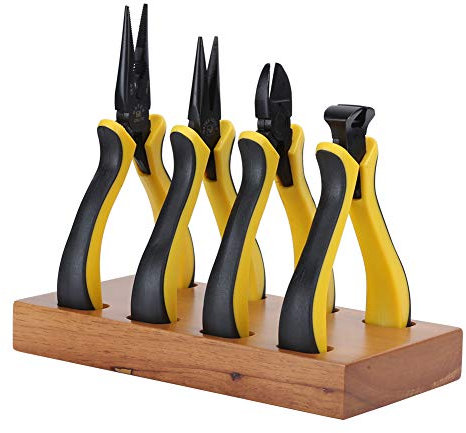 Pinces de Monteur de Lignes, Jeu de 3 Pinces, Pinces Coupe-fil avec Pince Diagonale, Pince Plate, 2 Pinces à Bec Pointu, Base pour Fixer, Plier, Repositionner et Couper les Fils