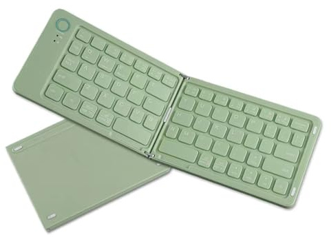 Vikbart Bluetooth-Tangentbord, 67 Nycklar Bärbart Hopfällbart Trådlöst Tangentbord, Uppladdningsbart Ultra Slim Mini-tangentbord Fick Resetangentbord för Smartphone Tablet Laptop
