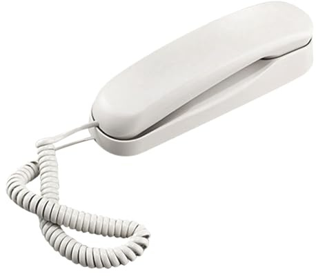 Diheohg Telefono da parete cablato, piccolo telefono alberghiero, adatto per casa/bagno/scuola/ufficio, telefono fisso da parete, durevole, facile da installare, facile da usare