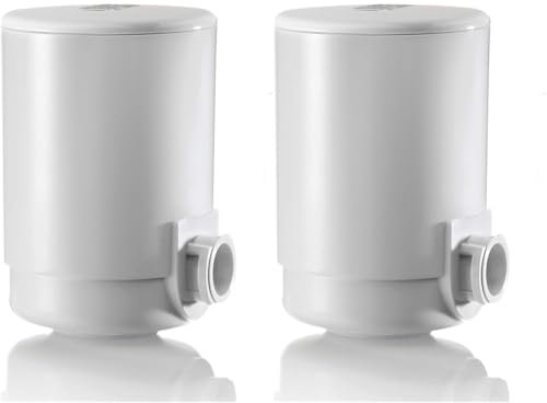 Laica FR01A Hydrosmart Componente di Ricambio per Filtro Rubinetto, 900 lt di Acqua Filtrata, Riduce: Cloro, Microplastiche, Erbicidi e Altri Ancora, 100% Made in Italy, Bianco (Confezione da 2)