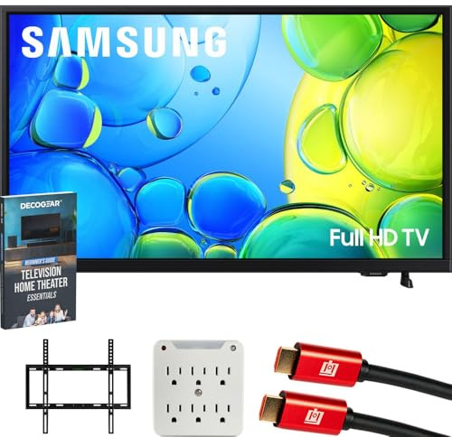 Samsung UN40F6000FFXZA 40 inch 1080P FHD F6000F 4K Smart TV (2025) Bundle with 19-45 Inch TV Wall Mount + 6-Outlet Surge Adapter + HDMI Cable & Deco Gear Complete Home Theater Beginner's Guidebook