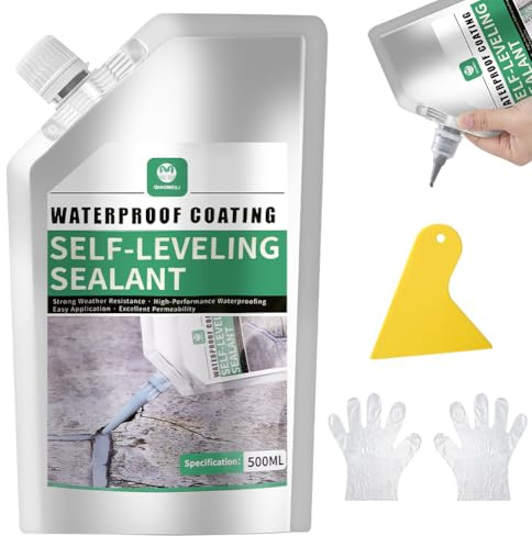 Flintronic Concrete Crack Filler, High Elasticity Cement Crack Filler, Self Leveling Heavy-Duty concrete-crack-repair Adhesive, Waterproof Outdoor Concrete Sealer for Driveway, Walkway, Patio, 500g