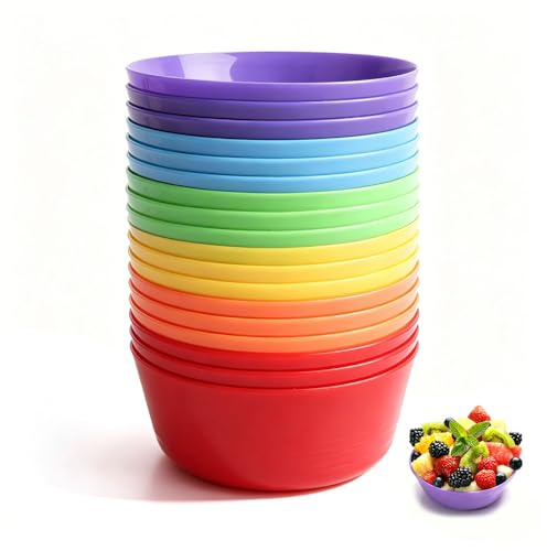 SZMK 18 Ciotole Cucina Plastica,Ciotole Insalata,Bowl Colazione Colorata,Ciotoles per Zuppa Riutilizzabili,Scodella per Insalata Infrangibili,Cereali Piccola Ciotoles Macedonia per Patatine Festa