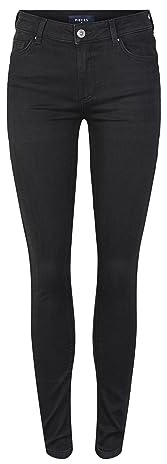PIECES Pcdelly Skn MW Bl648-ba/Noos BC Jeans, /Noir, S x 30L Femme