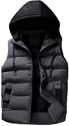 ORANDESIGNE Homme Casual Chaud Doudoune Gilet sans Manche Blouson Veste Hiver B Nior L C Gris XL