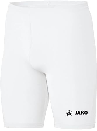 JAKO Unterziehhose Tight Basic 2.0 Kinder Weiß 164 - Elastische Fahrradhose Aus Polyester, Radlerhose Mit Elastischem Bund, Thermohose
