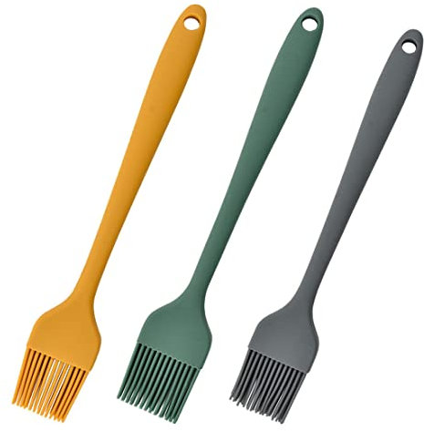 Confezione Da 3 Spazzole In Silicone, Spazzola Da Cucina, Spazzola Per Griglia, Spazzola Per Condimento In Silicone, Senza Bpa, Utilizzabile Fino A 230°C, Adatta Per Grigliare, Pasticceria, Bistecca
