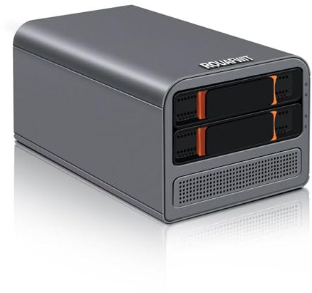 ROUAFWIT Mini PC N100 NAS 2 Bay Soft Router 3-in-1, DDR5 8G RAM 256G NVME SSD Oficina Ordenador Sobremesa Computer Network Storage, 2 x i226V 2.5GbE, Dual Fan, SPK/Mic