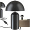 tectake® Tischlampe, Pilzform, Tischlampe Vintage Design, Tischleuchte, Leselampe, Nachtlicht, Lampe Wohnzimmer, Table Lamp, kleine Lampe, Tischlampe retro, Nachttischlampe mit Kabel - schwarz