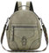 VASCHY Rucksack Damen, Mode Vintage Klein Rucksack Mädchen Mini Schultasche Elegant Casual Daypack for Reise Einkaufen Student Teenager Grün