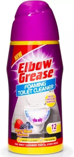 Elbow Grease Foaming Toilet Cleaner 500g – Berry Blast – Deep Clean Powder, Limescale Remover, 12 Doses – Fragrant & Septic Safe Toilet Cleaner Purple Pack – 1 Pack