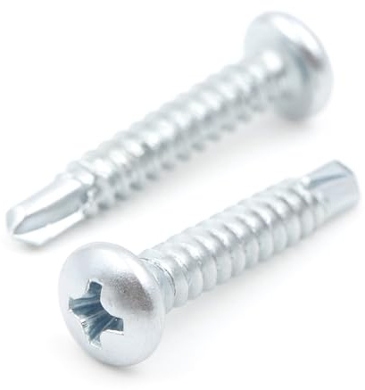 Design61 200 viti autofilettanti con testa semicircolare PH2, fessura a croce 3,5 x 25 mm, in acciaio temprato, zincato, antiruggine, per legno e metallo, viti autofilettanti