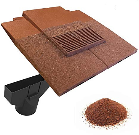 Granulated Sand Red Plain in-line Roof Tile Vent & Pipe Adapter, Concrete & Clay