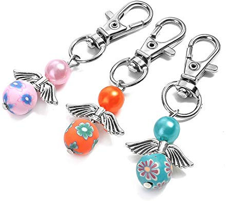 Oumezon 30 Set Hochzeit Taufe Anhänger Weihnachten Kommunion Konfirmation Geschenk für Gäste Anhänger Perlenengel Schutzengel Geburtstag Weihnacht Taufe Kommunion Geschenk Gastgeschenk Handmade …