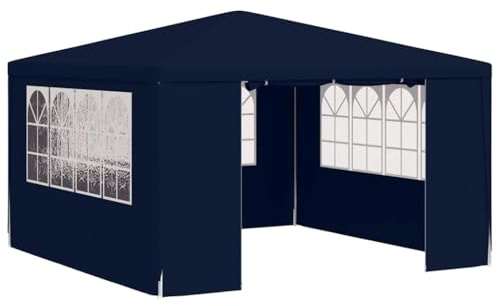 vidaXL Carpa Profesional para Fiestas con Paredes Tienda de Exterior Campamento Toldo de Eventos al Aire Pabellón Gazebo Almacenamiento 4x4m Azul