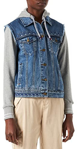 Desigual CHAQ_Olimpia Veste en Jean, Bleu, M Femme