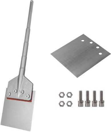 VIAVIC 25-Inch Heavy Duty SDS Max Floor Scraper Chisel Tool for Hammer Drill, 6-Inch Wide Scraper for Concrete, Mortar, Thinset, and Tile Removal, Includes 1 Extra Replacement Blade & 4 Spare Bolts