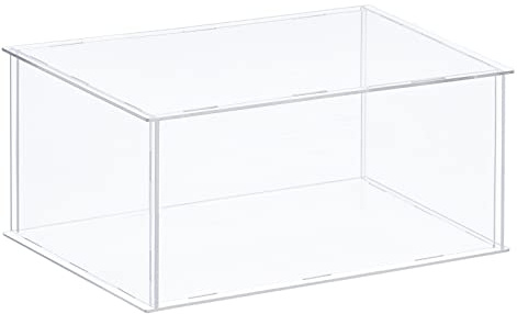 sourcing map Acrylic Display Case Plastic Box Clear Assemble Dustproof Showcase 36x36x20.5cm for Collectibles Items