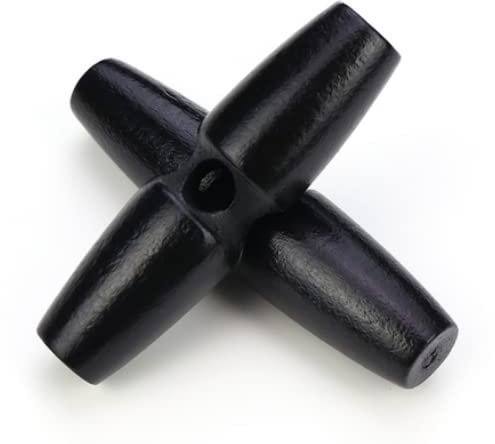 12 Stück Knebelknöpfe schwarz 60mm Knebel 1 Loch länglich Knöpfe Keilknöpfe zum annähen nähen basteln - Jackenknöpfe Mantelknöpfe