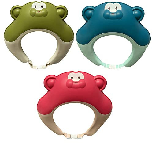 ISAKEN Duschhaube Kinder Haare Waschen Kinderschutz Baby Weich Verstellbare Haarwaschhilfe Kappe Wasserdicht Cap für Kinder 0-8 Jahre Jungen & Mädchen, Shampoo Schutz Baby-Visier für Augen und Ohren