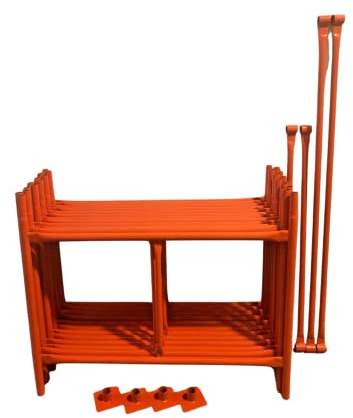 HILL TOP FABRICATIONS CO (1998) LTD - Scaffolding Tower 5.94 Meters (19'6) Working Height 4x4 Base Size. Steel & Polyester Powder Coated (PPC) Safety Orange for A High Quality Durable Finish.