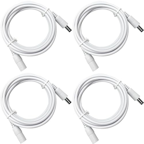 ANLINK 4-pack 3 fot DC strömförlängningskabel 5,5 mm x 2,1 mm hane till hona strömsladd för CCTV säkerhetsövervakningskamera DVR fristående, LED-remsa, router, 12 V DC strömförsörjningsadapter och mer