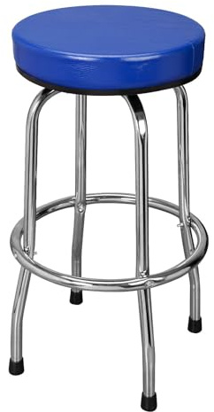 Big RED ATRP6185U-1 Torin Swivel Bar Stool: Padded Garage/Shop Seat with Chrome Plated Legs, Blue