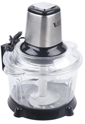 Qussse 5 Liter Edelstahl Elektrisch Zerkleinerer, Multi Küchenmaschine Zerkleinerer Elektrisch Mini für Fleisch Wurst Karotten Zwiebeln und andere Gewürze