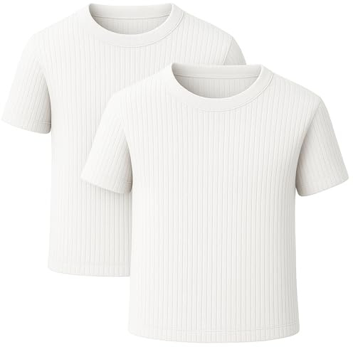 Style Lockers® Pack of 2 Mens Thermal Short Sleeve Base Layer Top - Adults Winter Ski Inner Vest Warm Underwear T-Shirts - Quick Dry Undershirt for Outdoor Sports Running White Large