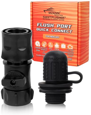 SWIFTFLUSHER Outboard Quick Connect Flush Kit for MERCURY outboard engines， Flush Port Quick Connect for Mercury motors，Outboard Flush Kit，Outboard Engine Motor Flushers,Outboard Engine Flush Adapter