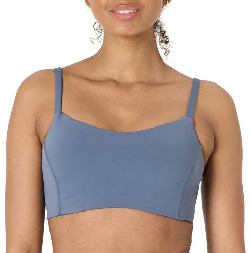 Amazon Essentials Soutien-Gorge de Sport et de Yoga Active FormFlex à Encolure Cœur, Ultra Doux, Soutien Léger Femme, Gris Ardoise, S